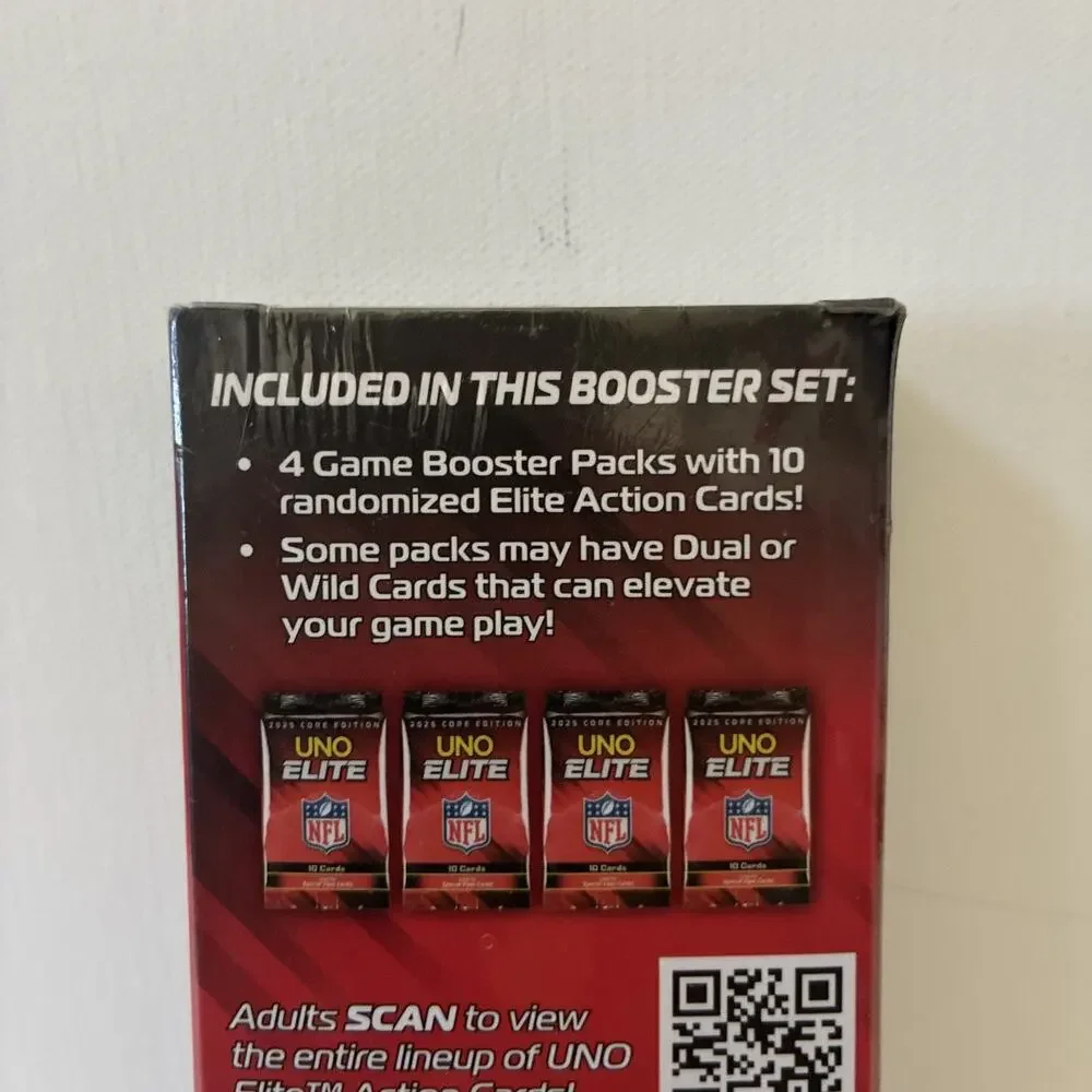 UNO Elite NFL 2025 Core Edition Booster Set Plus Cards SEALED BRAND NEW